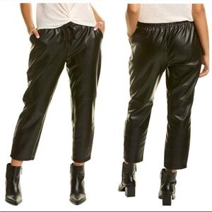 Laundry By Shelli Segal Black Faux Leather Joggers
